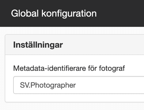 Bildbank - Global konfiguration