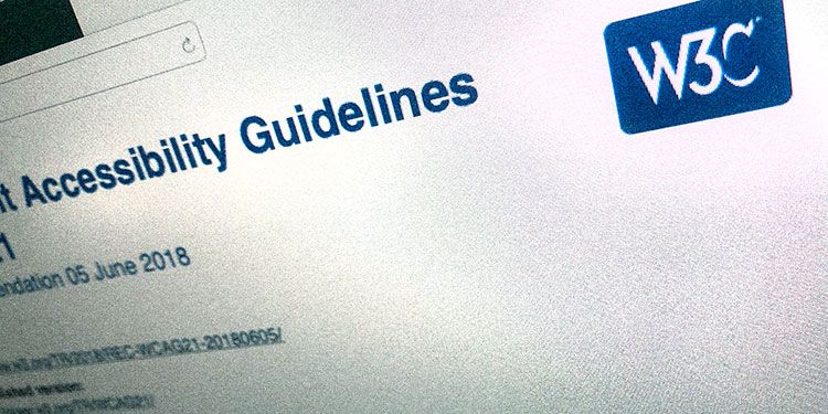 Närbild på en webbsida för W3C Web Content Accessibility Guidelines